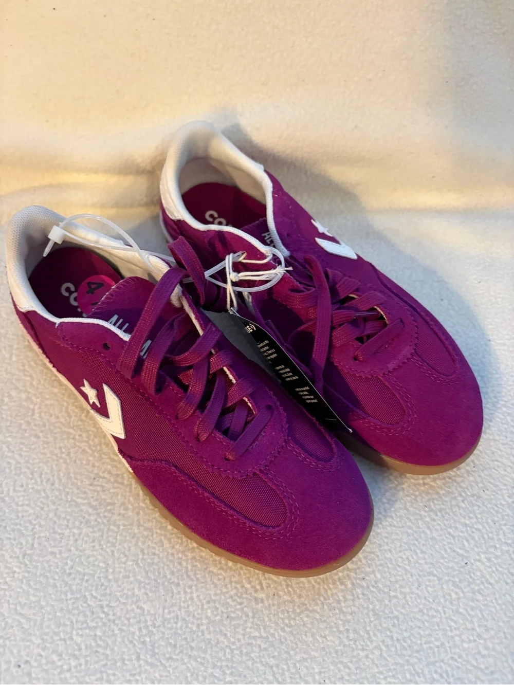 Converse Women’s Purple Suede & Mesh Low-Top Sneakers with White Star